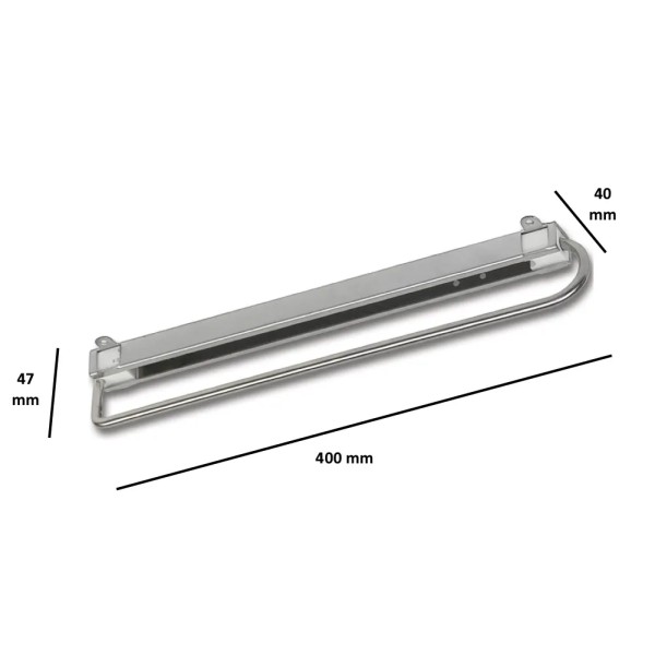 PORTABITI ESTRAIBILE SCH 400mm ACCIAO ARGENTO