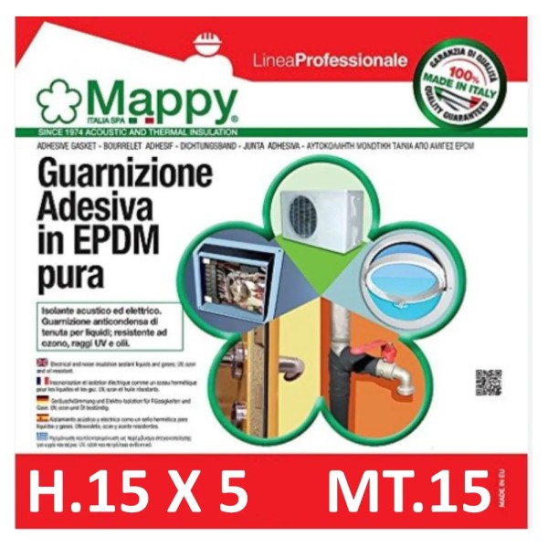 GUARNIZIONE MAPPY MUSSTIK ADESIVA 15 X 5 ROTOLO MT.15