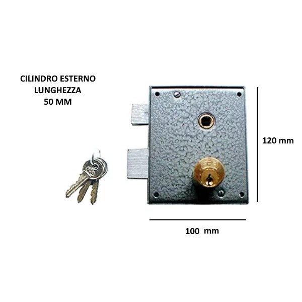 SERRATURA FANGAZIO FPB DA APPLICARE ART.611 CL CILINDRO LUNGO SINISTRA