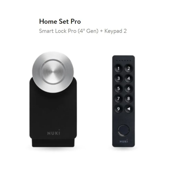 NUKI HOME SET PRO NERO + KEYPAD2 4a GENERAZIONE CON MATTER, MODULO WIFI E POWER PACK-OFFERTA-