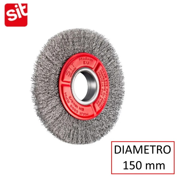 SPAZZOLA SIT CIRCOLARE IN ACCIAIO DIAM.150 X 20 PER MOLA BANCO