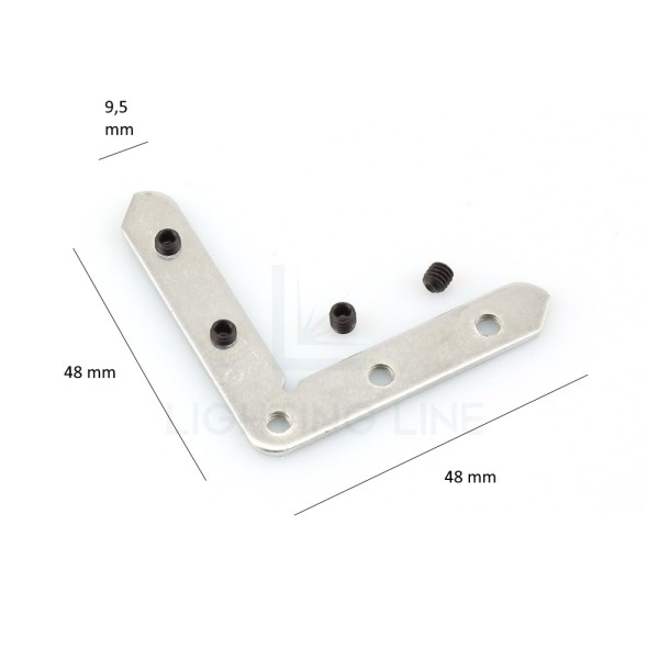 LASTRINA GIUNZIONE A 90° PER PROFILO PER LED RETTANGOLARE 21X16 LEDPOINT