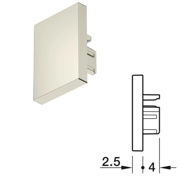 TAPPO TERMINALE PER PROFILO LED HAFELE LOOX5 2103 COLORE INOX SPAZZOLATO 833.95.782