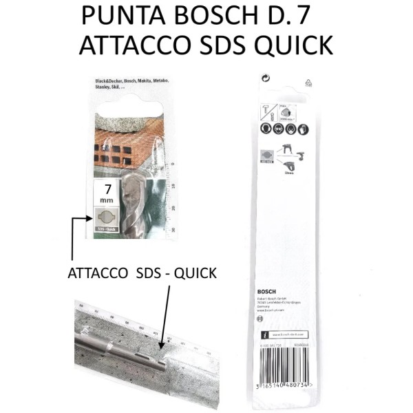 PUNTA BOSCH D.7 CON ATTACCO SDS QUICK