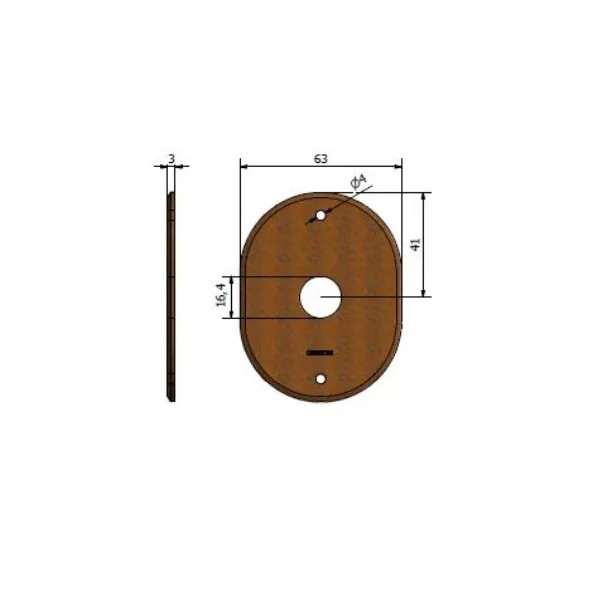 BOCCHETTA FORO POMOLO MM.63X82 FINITURA RUGGINE