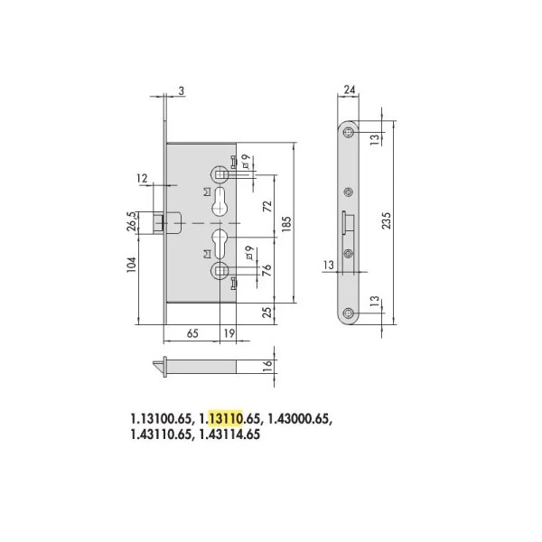 SERRATURA CISA 13110-65-0 ELETTRICA ANTIPANICO