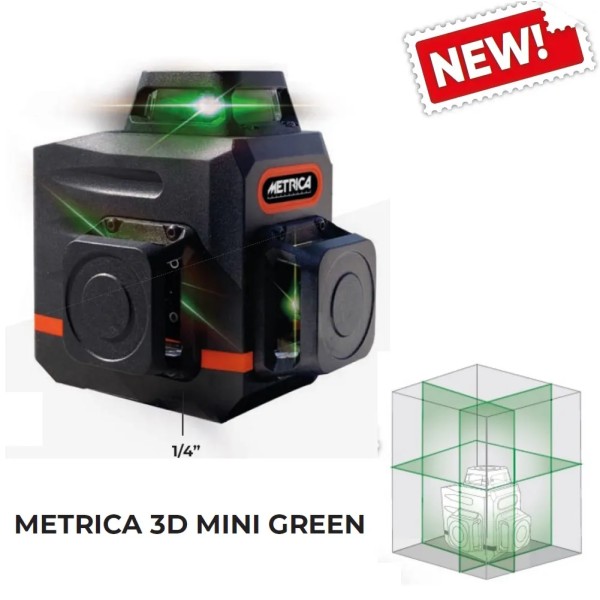 LIVELLA LASER METRICA 3D MINI GREEN - RAGGI VERDI 60845