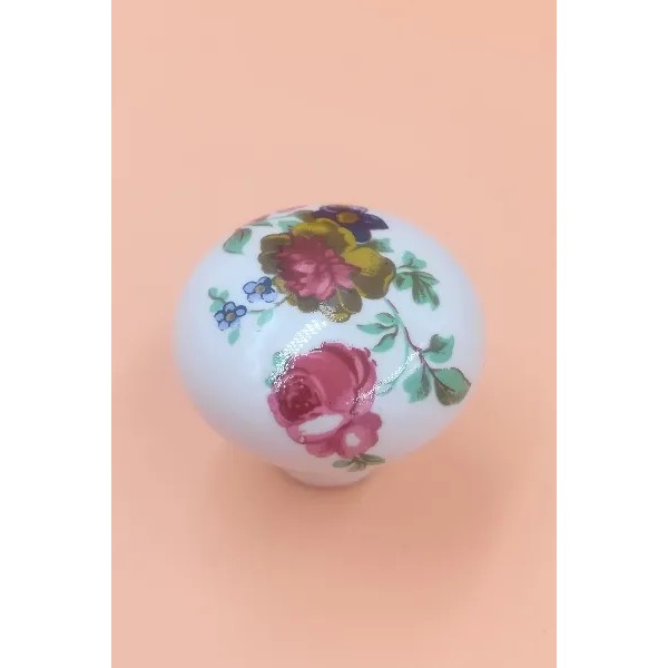 POMOLO COTTALI CERAMICA BIANCA CON FIORE ROSA   CT38015