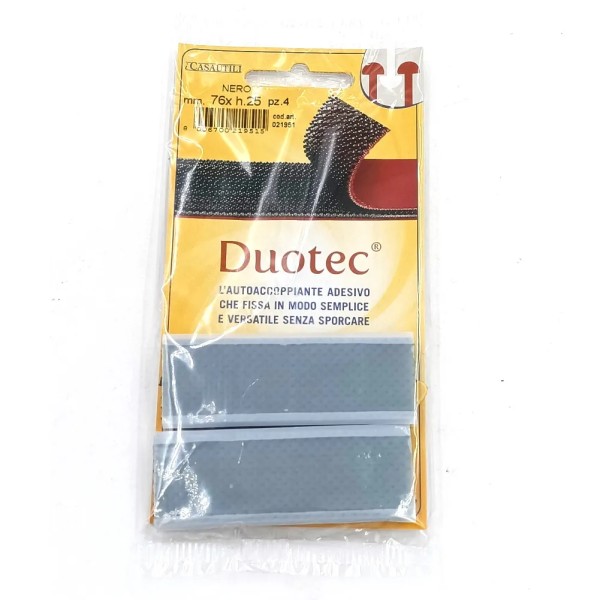 VELCRO DUOTEC TESA 76 X 25 NERO (CONF.4PZ)