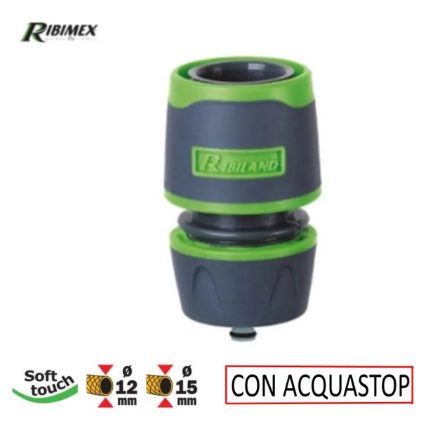 RACCORDO PORTAGOMMA CON ACQUASTOP X TUBI 12-15 MM