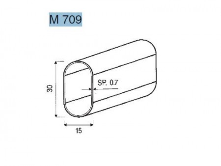 TUBO IN FERRO CROMATO 30X15 mm